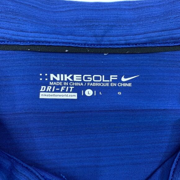 Nike Golf Polo Shirt Men L Large Blue Heather Elite Series Dri Fit Stretch *READ - Picture 6 of 11